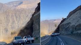 انهيار طريق في ريزا التركية ونجاة سائق سيارة بأعجوبة