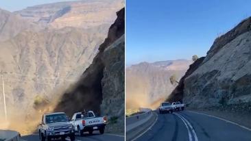 انهيار طريق في ريزا التركية ونجاة سائق سيارة بأعجوبة